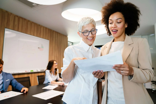 People working on business project